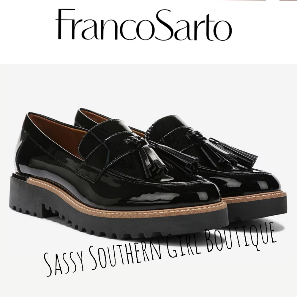 🆕⭐ Franco Sarto Black Patent Leather Loafers